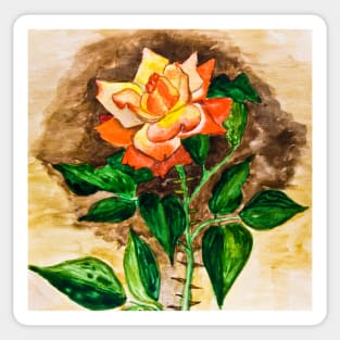 Rose with red and yellow colours Sticker